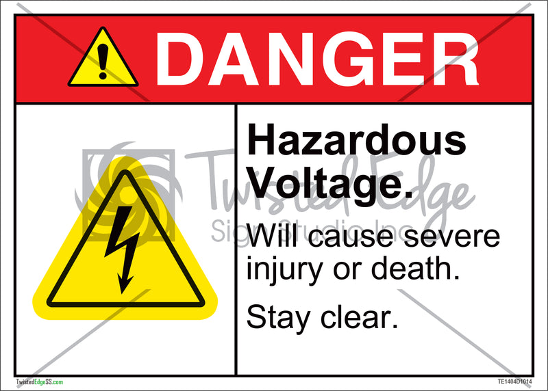 Hazardous Voltage Safety Sign