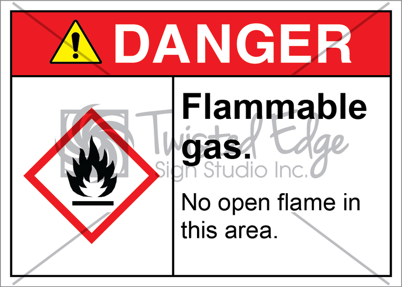 Safety Sign Danger Flammable Gas No Open Flame