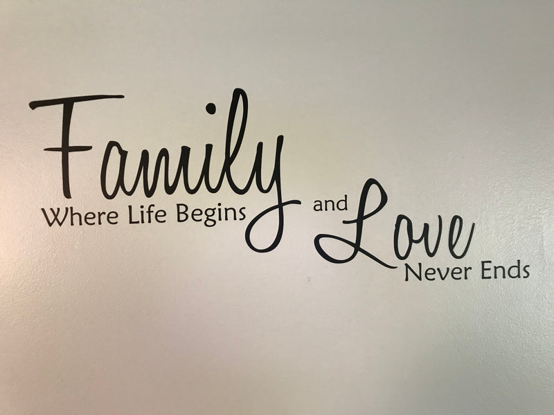 Family Where Life Begins and Love Never Ends Front 1