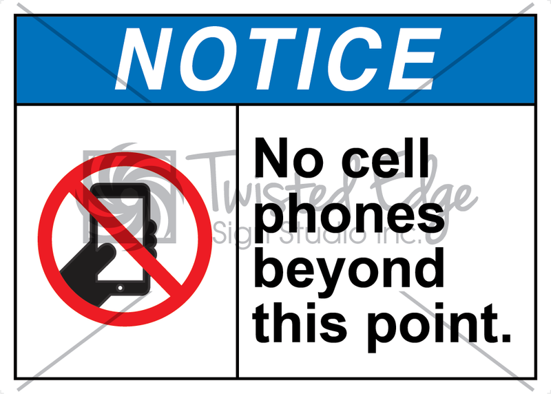 Safety Sign Notice No Cell Phones