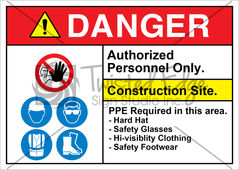 Safety Sign Danger Construction Site Hat Glasses Clothing Footwear