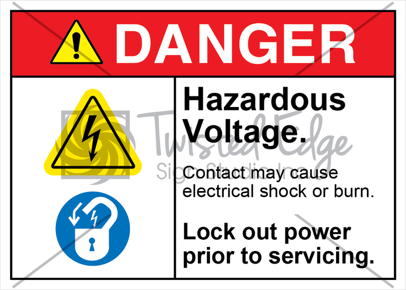 Safety Sign Danger Hazardous Voltage Lock Out Power