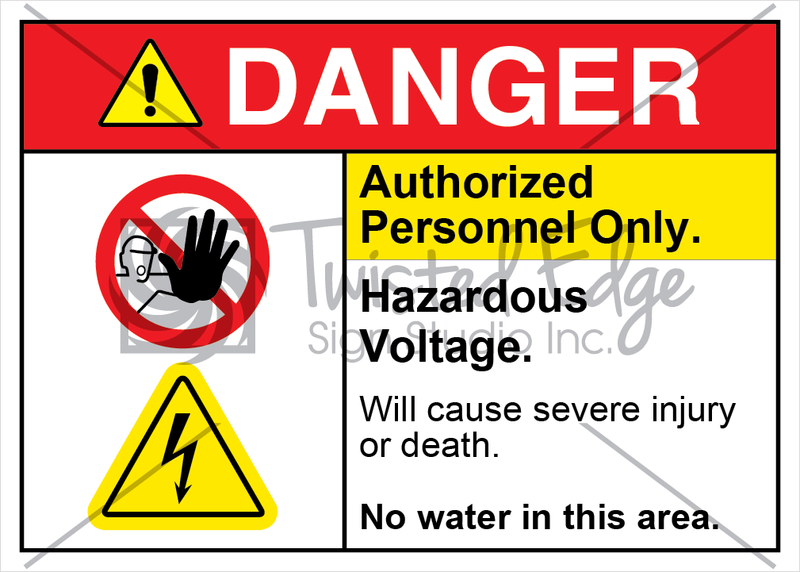 Safety Sign Danger Authorized Personnel Hazardous Voltage