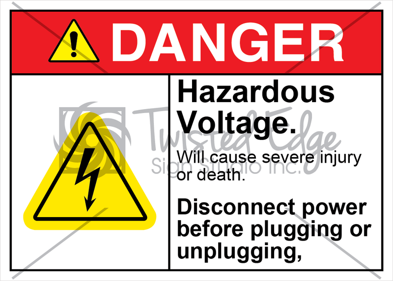 Safety Sign Danger Hazardous Voltage Disconnect Power