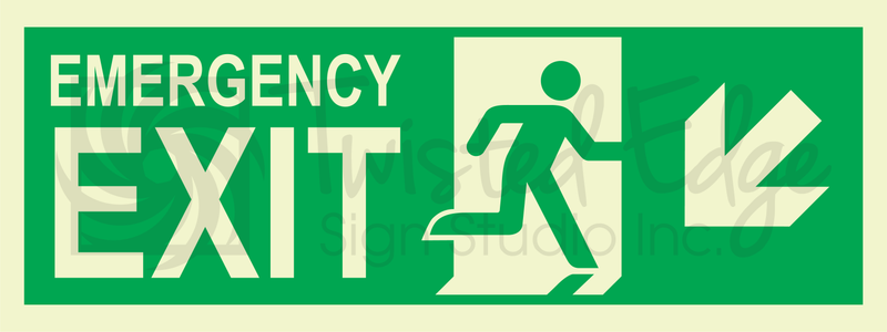 Exit Sign Emergency Exit Left Stairs
