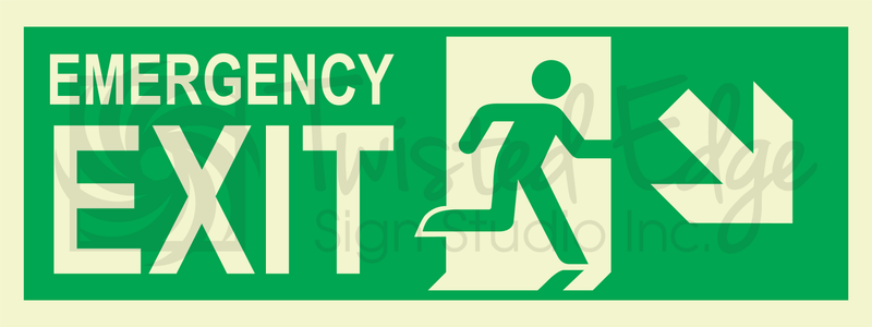 Exit Sign Emergency Exit Right Stairs