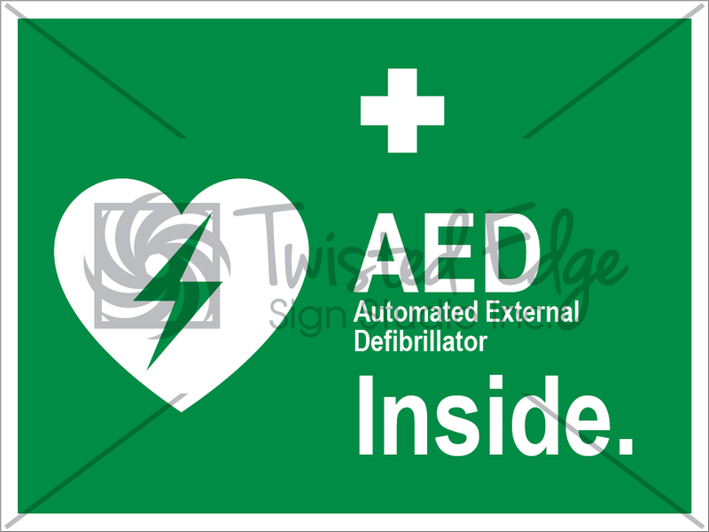 Safety Sign AED Inside 