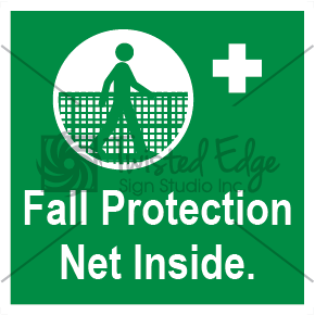 Safety Sign Fall Protection Net Inside Small