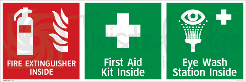 Safety Sign 3-in-1 Fire Extinguisher First Aid Eyewash Station