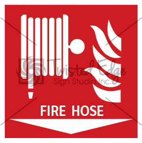 Safety Sign Fire Hose Below Small