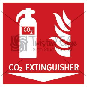 Safety Sign CO2 Extinguisher Below Small