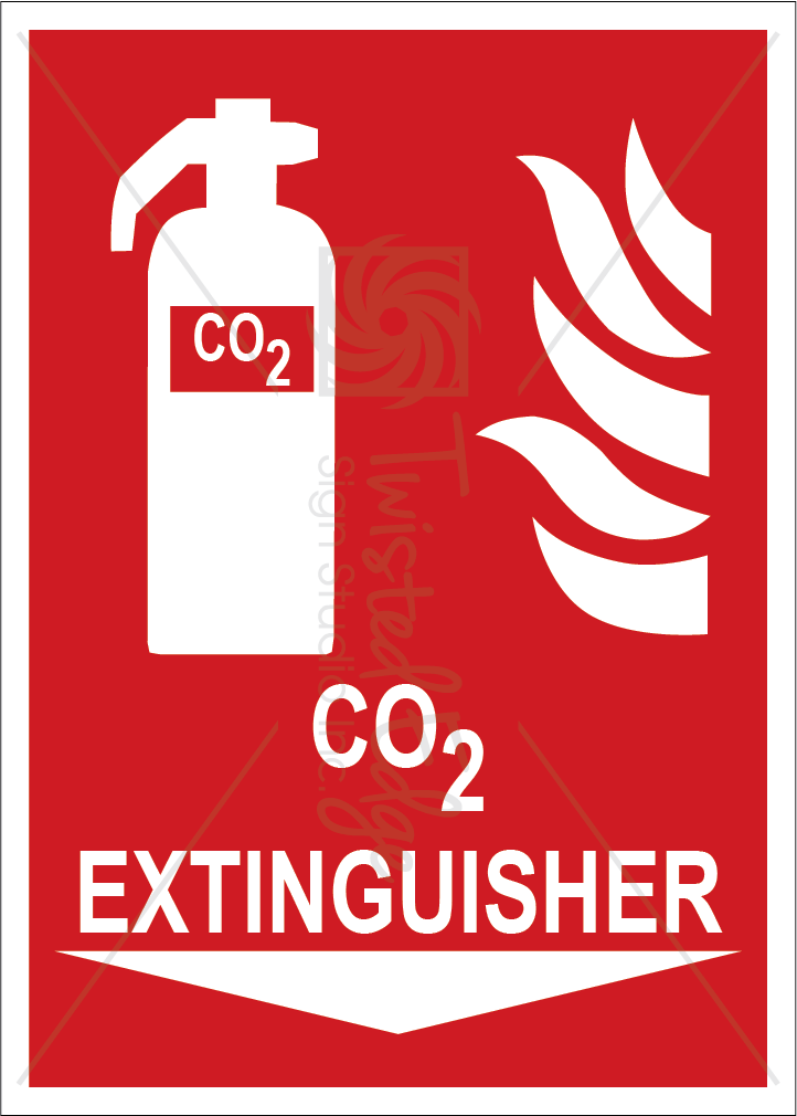 Safety Sign CO2 Extinguisher Below
