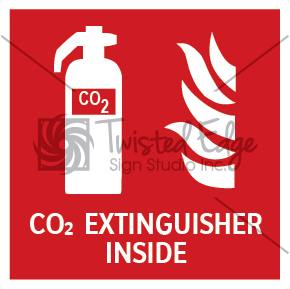 Safety Sign CO2 Extinguisher Inside Small