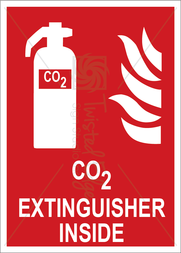 Safety Sign CO2 Extinguisher Inside