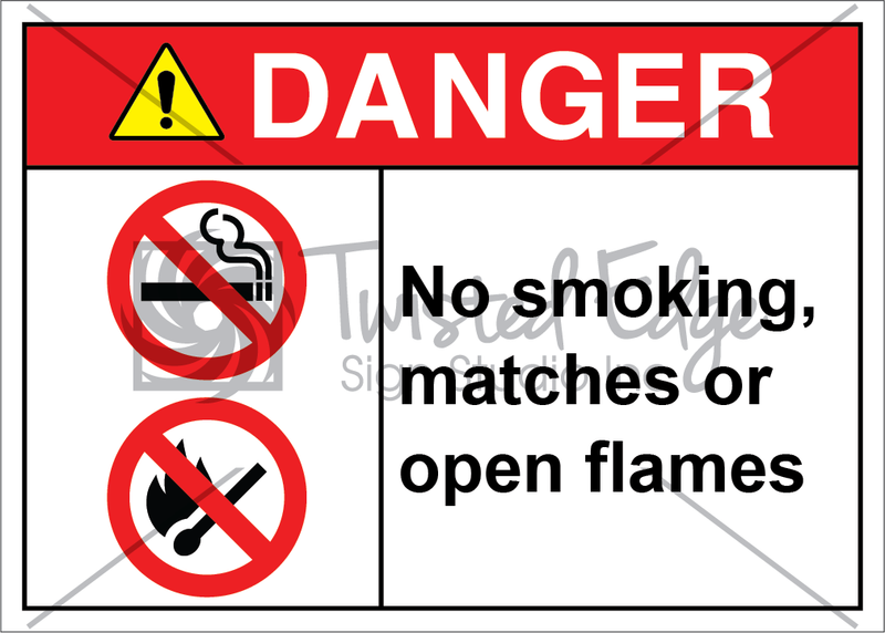 Safety Sign Danger No Smoking Matches Open Flame
