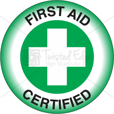 Hard Hat Decal First Aid Certified