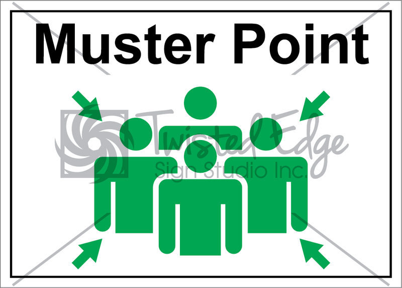 Safety Sign Muster Point Landscape