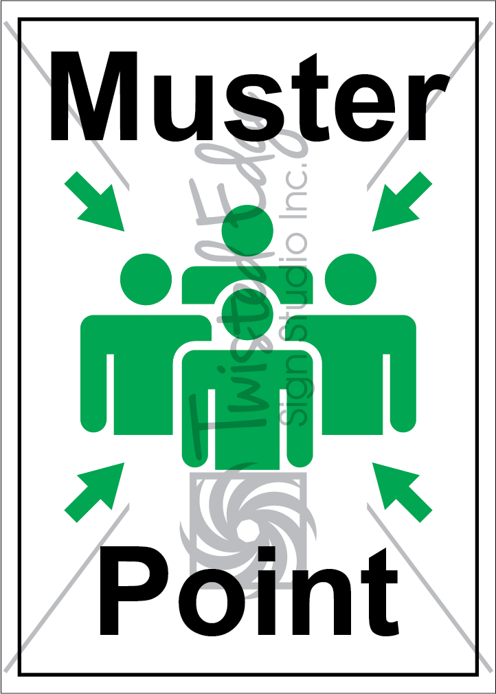 Safety Sign Muster Point Portrait
