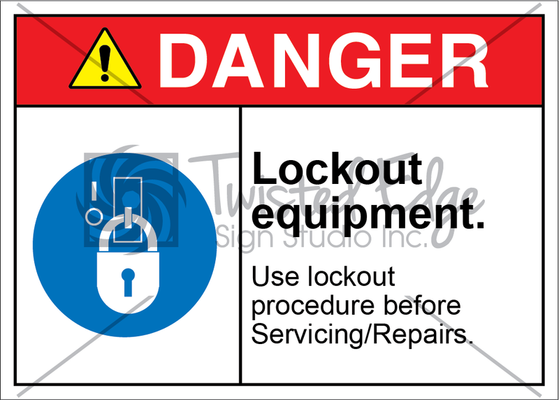 Safety Sign Danger Lockout Equipment Servicing Repairs