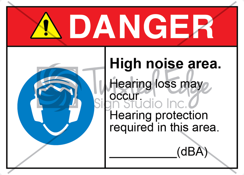 Safety Sign Danger High Noise Area Hearing Protection Required