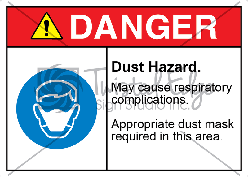 Safety Sign Danger Dust Hazard Dust Masks Required