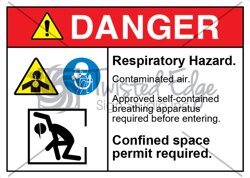 Safety Sign Danger Respiratory Hazard Contaminated Air