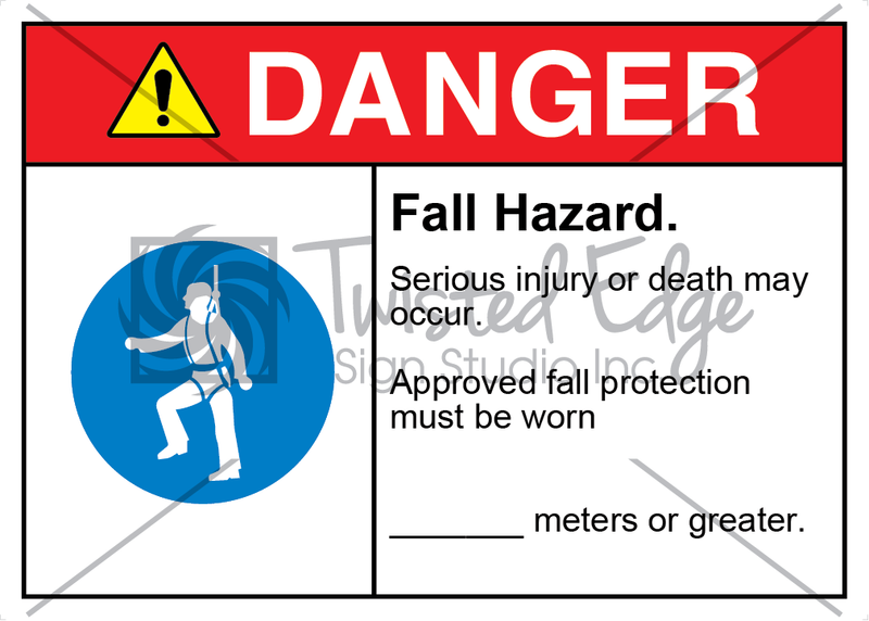 Safety Sign Danger Fall Hazard
