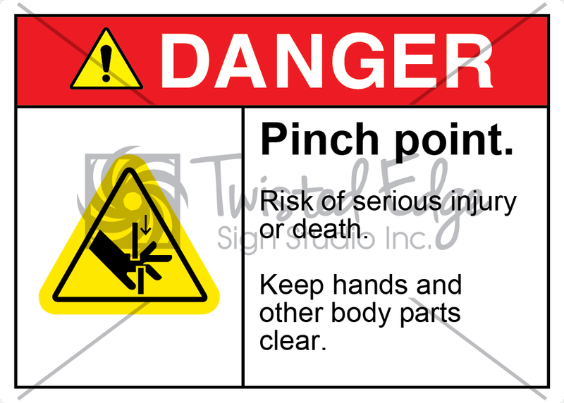 Safety Sign Danger Pinch Point