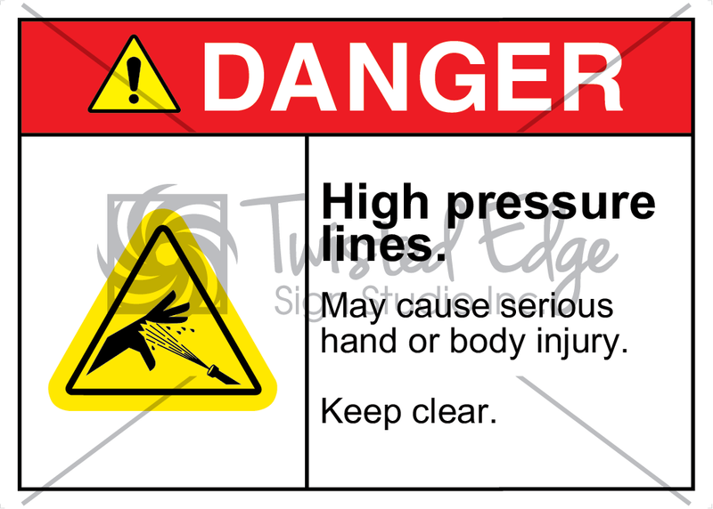 Safety Sign Danger High Pressure Lines