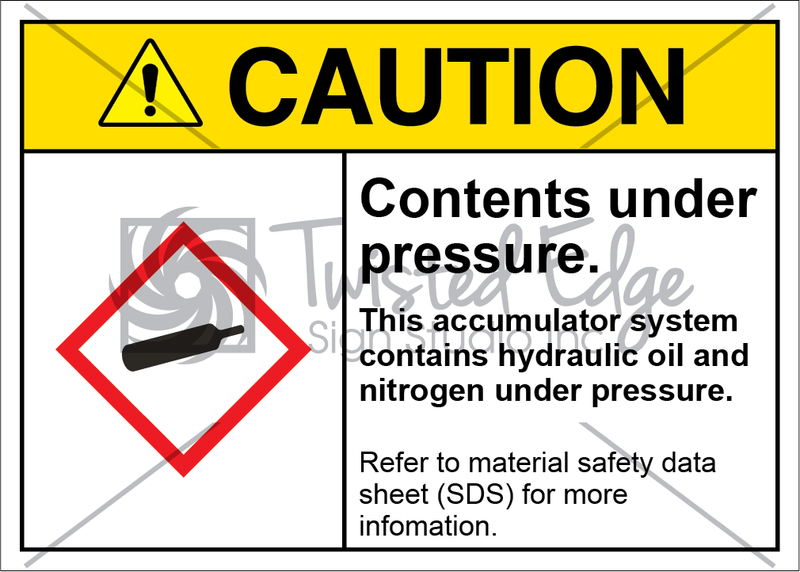 Safety Sign Caution Contents Under Pressure
