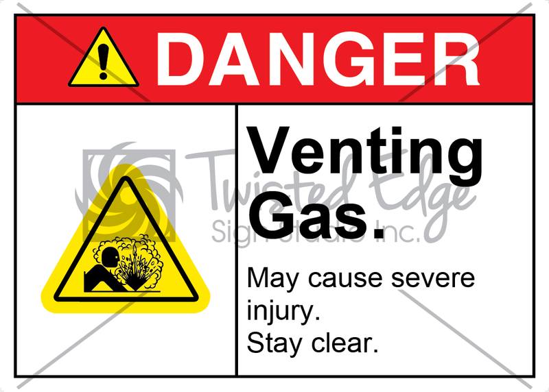 Safety Sign Danger Venting Gas