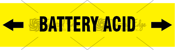 Pipe Marker Yellow Battery Acid
