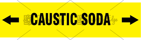 Pipe Marker Yellow Caustic Soda