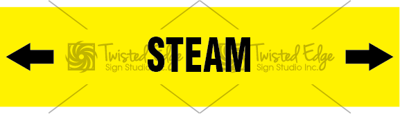 Pipe Marker Yellow Steam