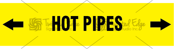 Pipe Marker Yellow Hot Pipes