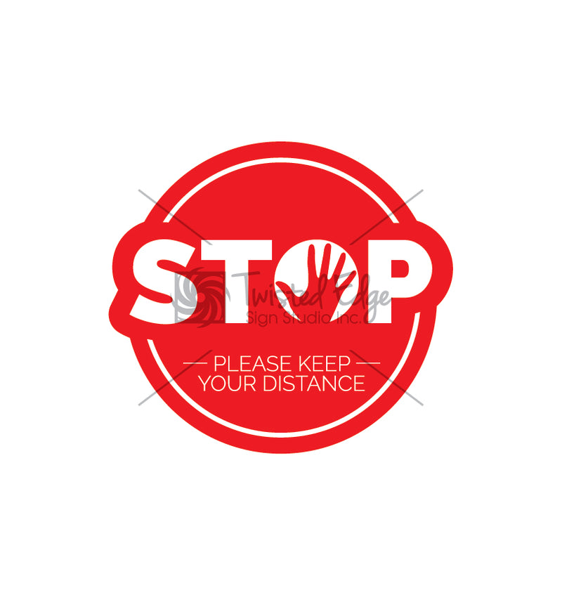 Stop Please Keep Your Distance COVID 19 Floor Decal